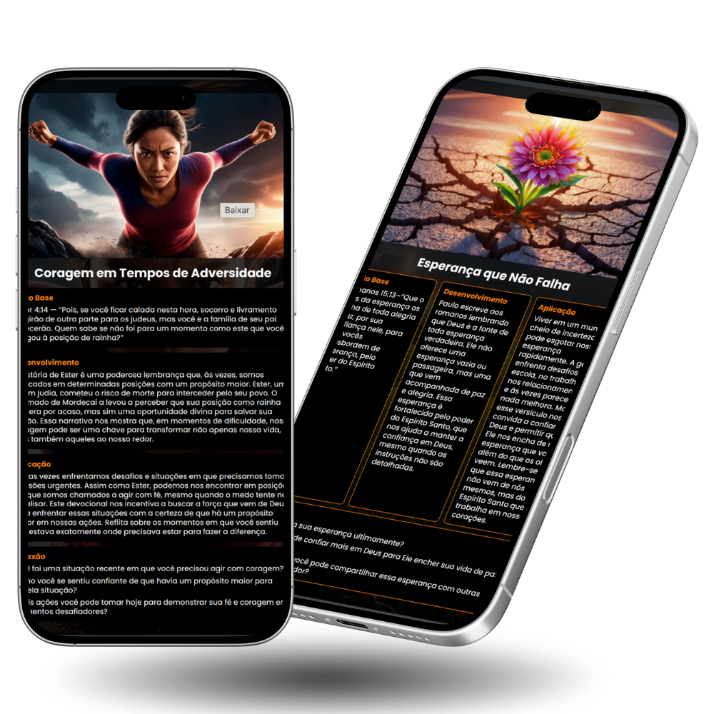 Mokup celular do devocional Fé em Ação
